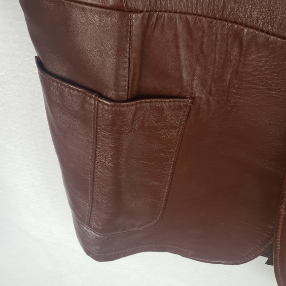 VTG Howard's Mens Leather Sport Coat Made in the USA Size 46 - Picture 6 of 12